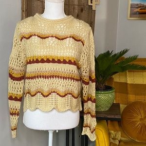 Francesca's Open Knit Pullover Sweater Siz…